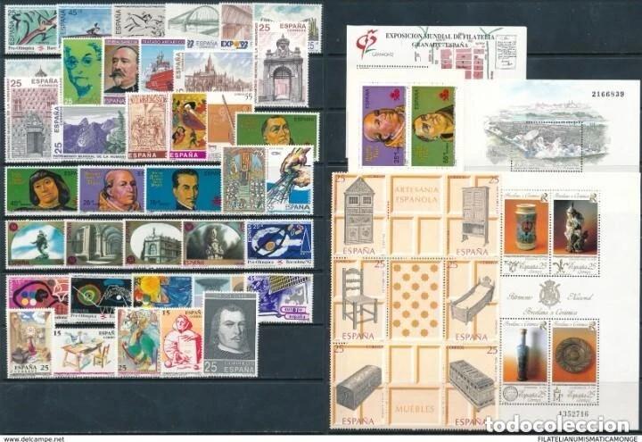 Sellos: ESPA&Ntilde;A. A&Ntilde;O 1991 COMPLETO. NUEVO SIN CHARNELA. CON HB Y CARNET (222-6)