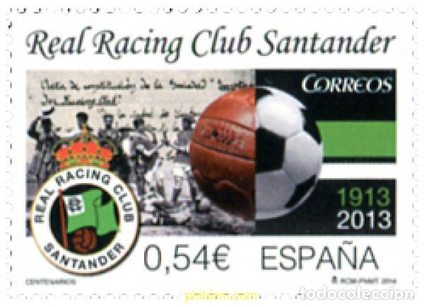 Sellos: 312040 MNH ESPA&Ntilde;A 2014 CENTENARIO DEL REAL RACING CLUB SANTANDER