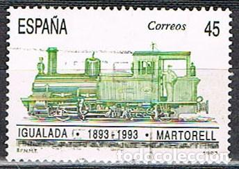 Sellos: EDIFIL 3265, Centenario del Ferrocarril Igualada-Martorell, usado
