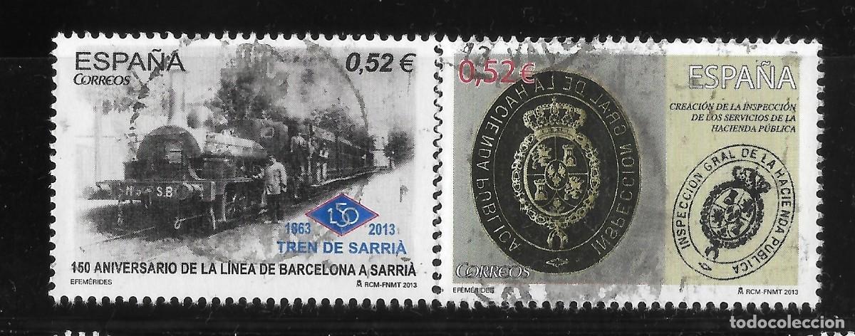 Sellos: ESPA&Ntilde;A DOS SELLOS 2013 SERIE EFEMERIDES EDIFIL 4800Y 01 USADO 0,52 EUROS (IMAGEN)
