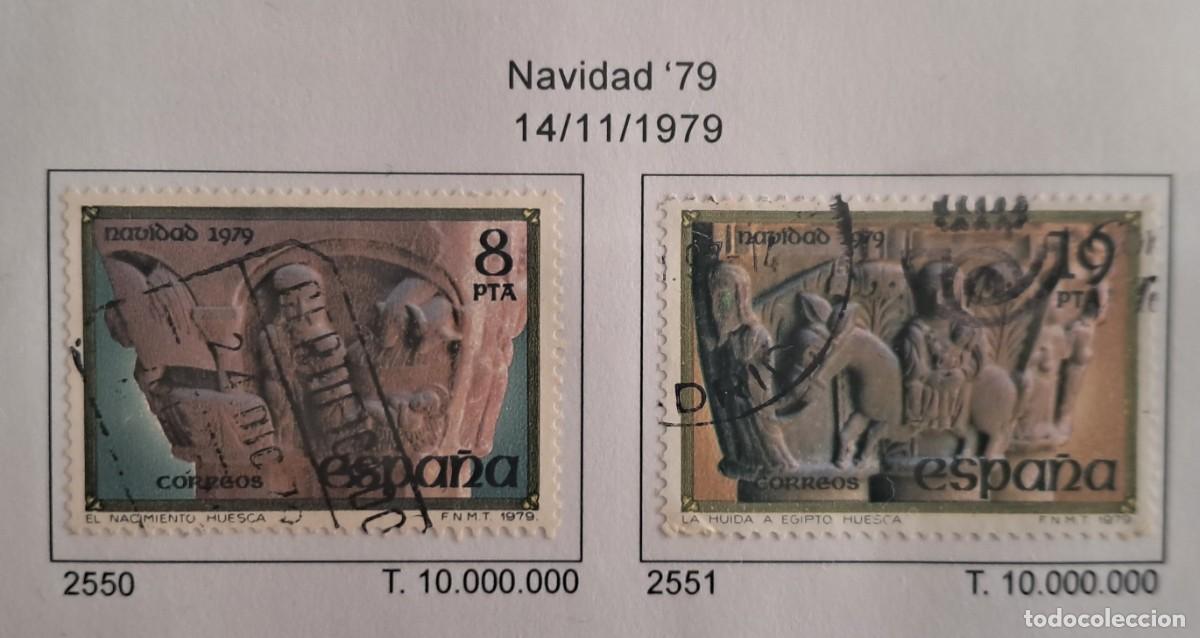 Sellos: serie completa de sellos usados de Espa&ntilde;a, navidad 79, edifil 2550-2551, a&ntilde;o 1979.