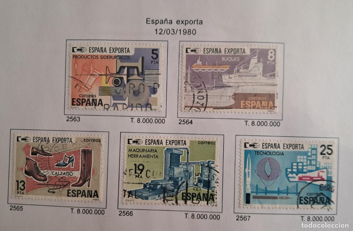 Sellos: serie completa de sellos usados de Espa&ntilde;a, Espa&ntilde;a exporta, edifil 2563-2567, a&ntilde;o 1980.
