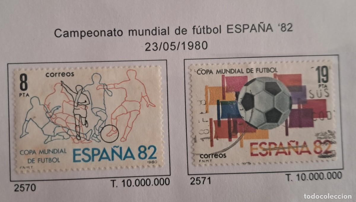 Sellos: serie completa de sellos usados de Espa&ntilde;a, mundial de futbol, Espa&ntilde;a 82. edifil 2570-2571, a&ntilde;o 1980.