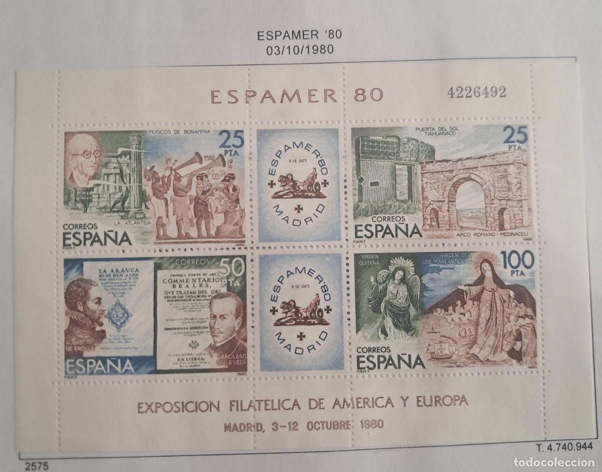 Sellos: HOJA BLOQUE EDIFIL 2583 ** ESPAMER 80 ESPA&Ntilde;A 1980