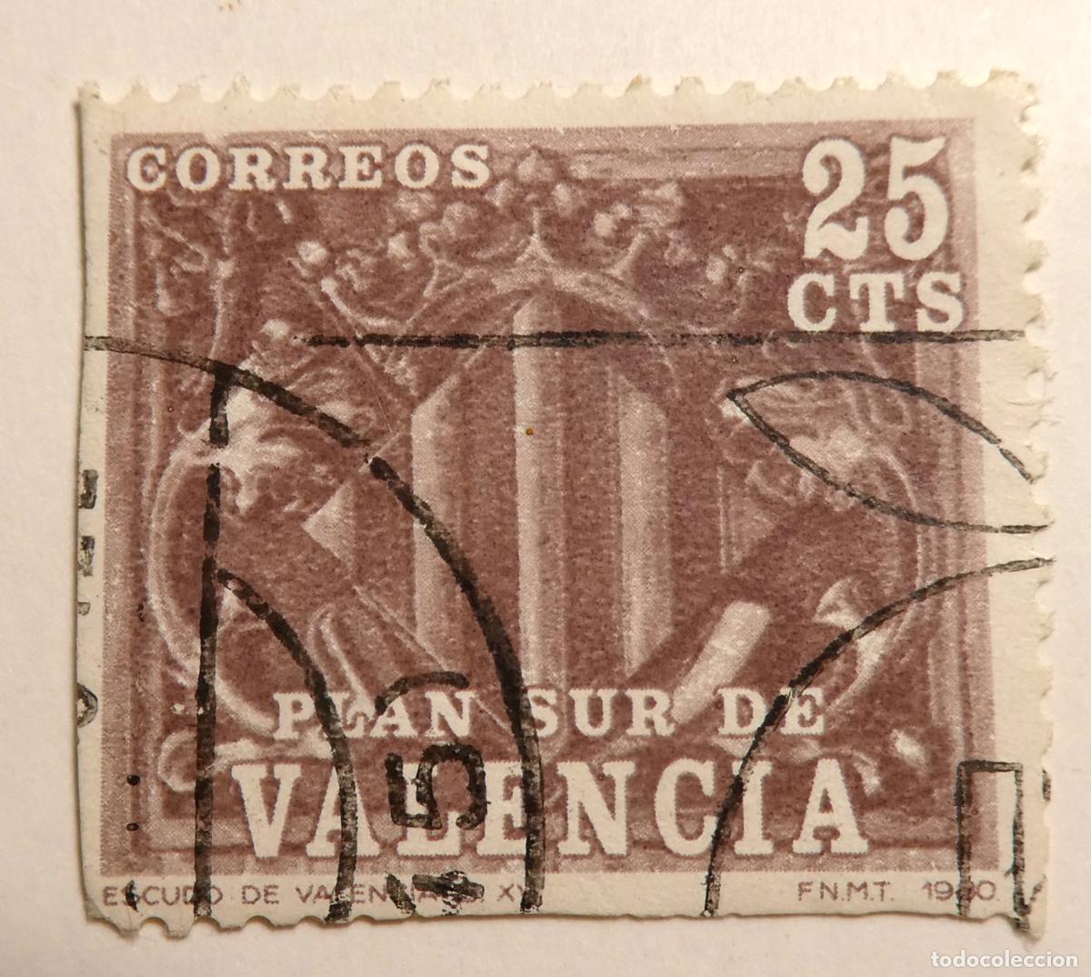Sellos: Sello postal 25 c&eacute;ntimos 1980 ,Plan Sur de Valencia