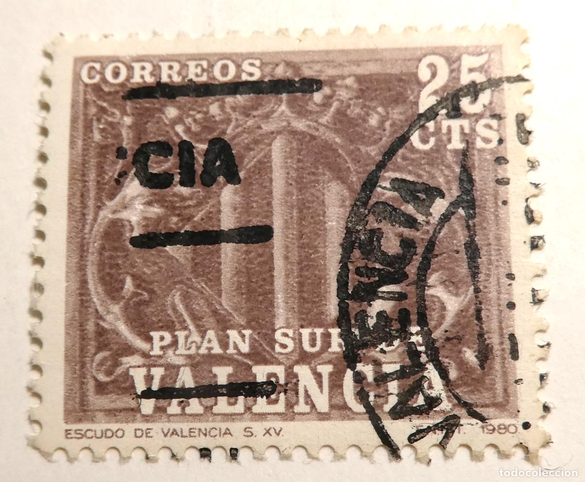 Sellos: Sello postal 25 c&eacute;ntimos 1980 ,Plan Sur de Valencia