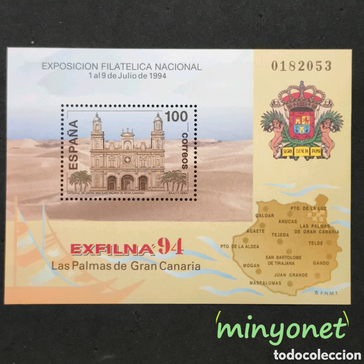 Sellos: Hoja bloque 3313 Exfilna 94 Canarias