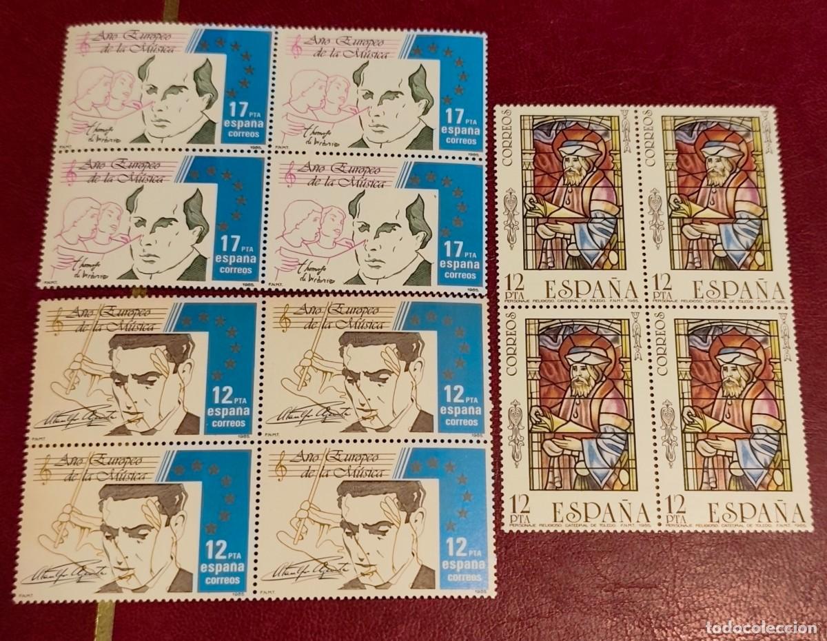 Sellos: LOTE DE SELLOS DE ESPA&Ntilde;A NUEVOS 1985 - A&Ntilde;O EUROPEO DE LA MUSICA - CATEDRAL TOLEDO - LOS DE LA FOTO