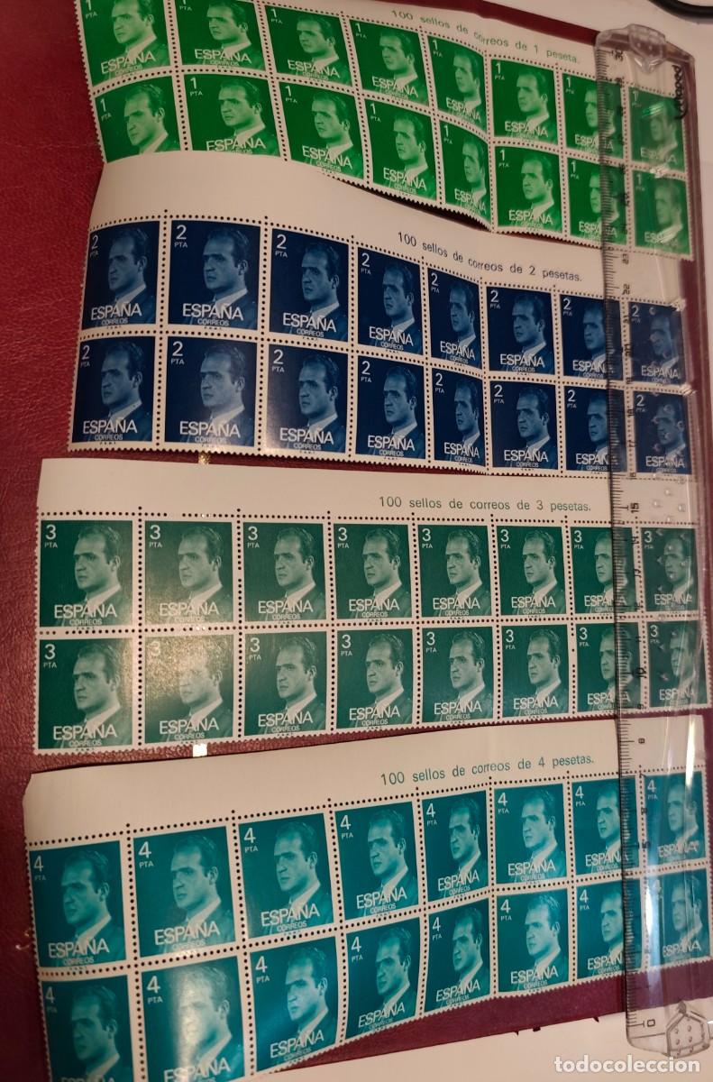 Sellos: SELLOS DE ESPA&Ntilde;A NUEVOS - SERIE BASICA JUAN CARLOS I - TIRAS DE 16 SELLOS 1,2,3,4 PTA,LOS DE LA FOTO