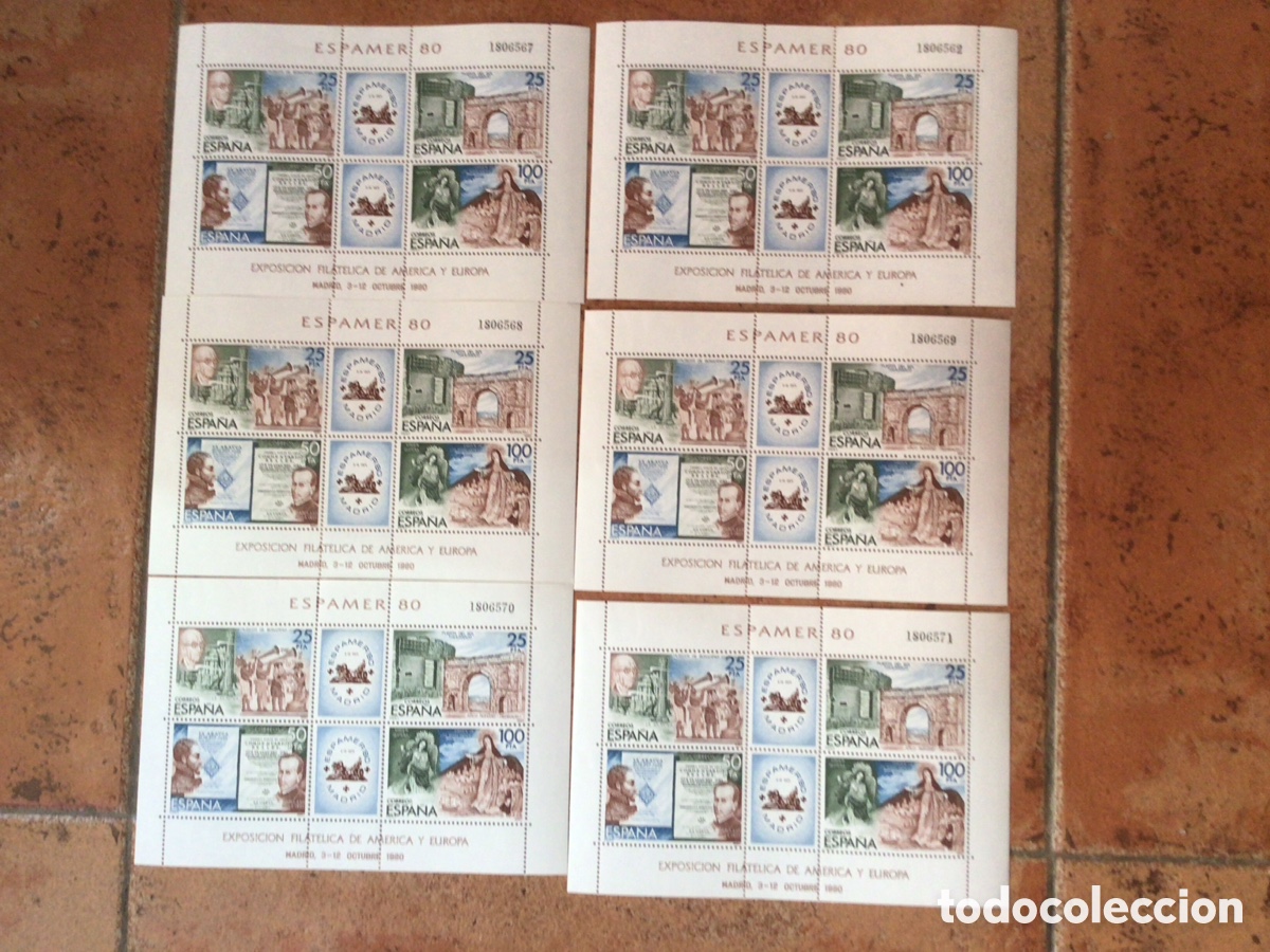 Sellos: 6 pliegos ESPAMER 80