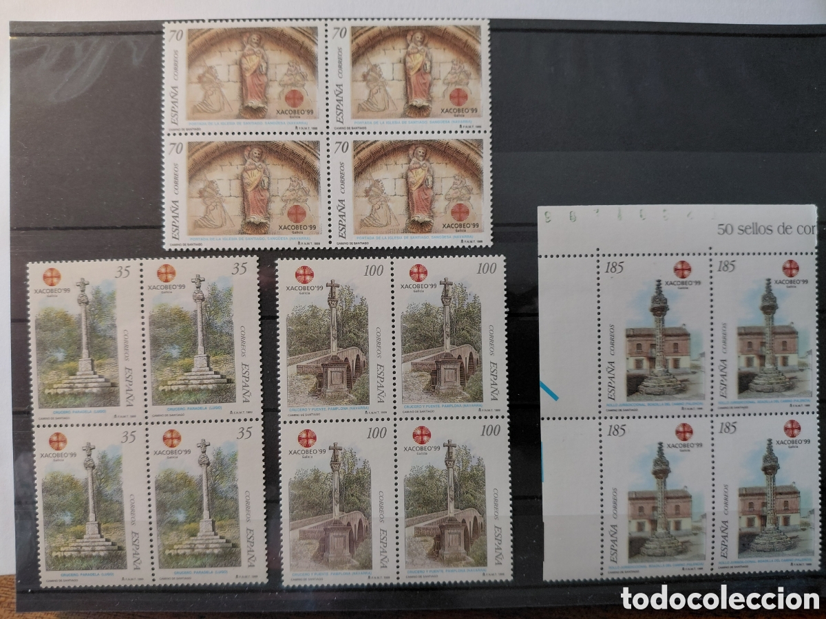 Sellos: Bloques de 4 completa Xacobeo'99