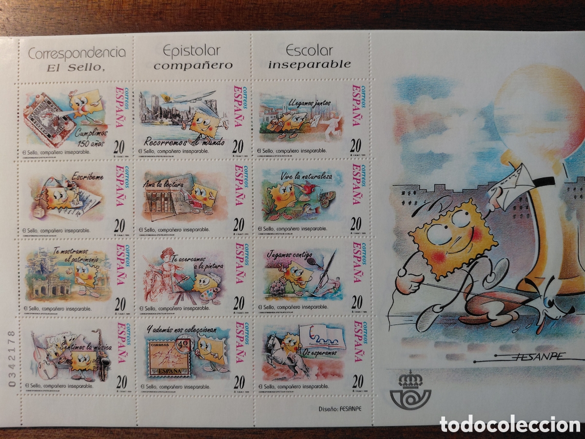 Sellos: Pliego 12x20 pts el sello compa&ntilde;ero inseparable 1999