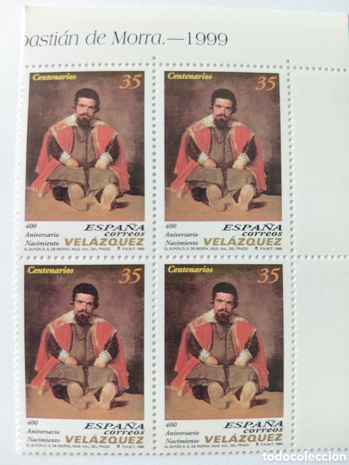Sellos: Bloque 4x35 pts buf&oacute;n Sebasti&aacute;n de Mora 1999