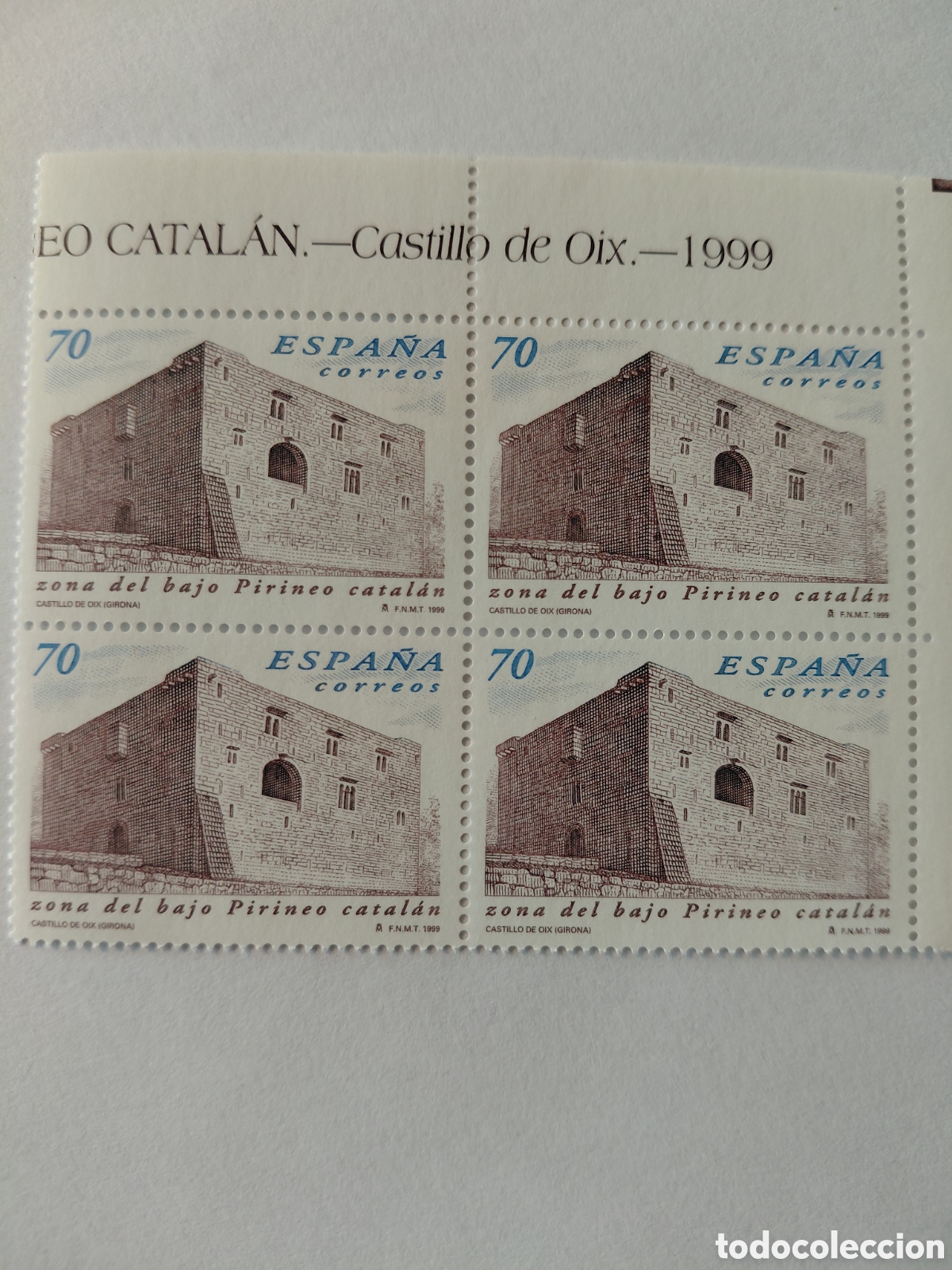Sellos: Bloque 4x70 pts Castillo de Oix 1999