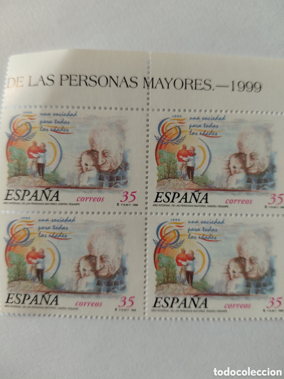 Sellos: Bloque 4x35 pts personas mayores 1999