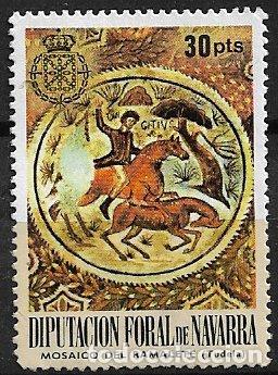 Sellos: Fiscales. Diputaci&oacute;n Foral de Navarra, 1978 Mosaico de Ramalete, EDIFIL n&ordm; 398 (*)