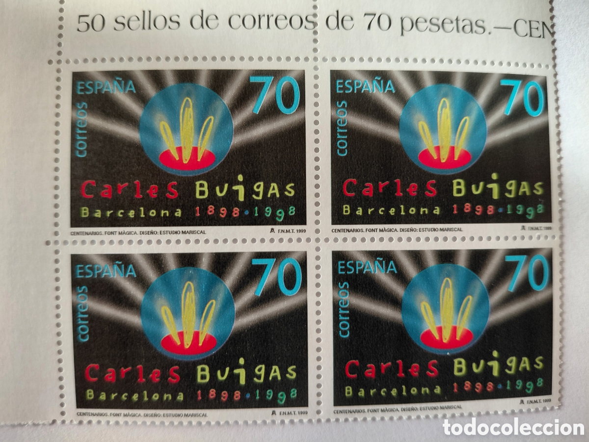 Sellos: Bloque 4x70 pts Carles Buigas 1999