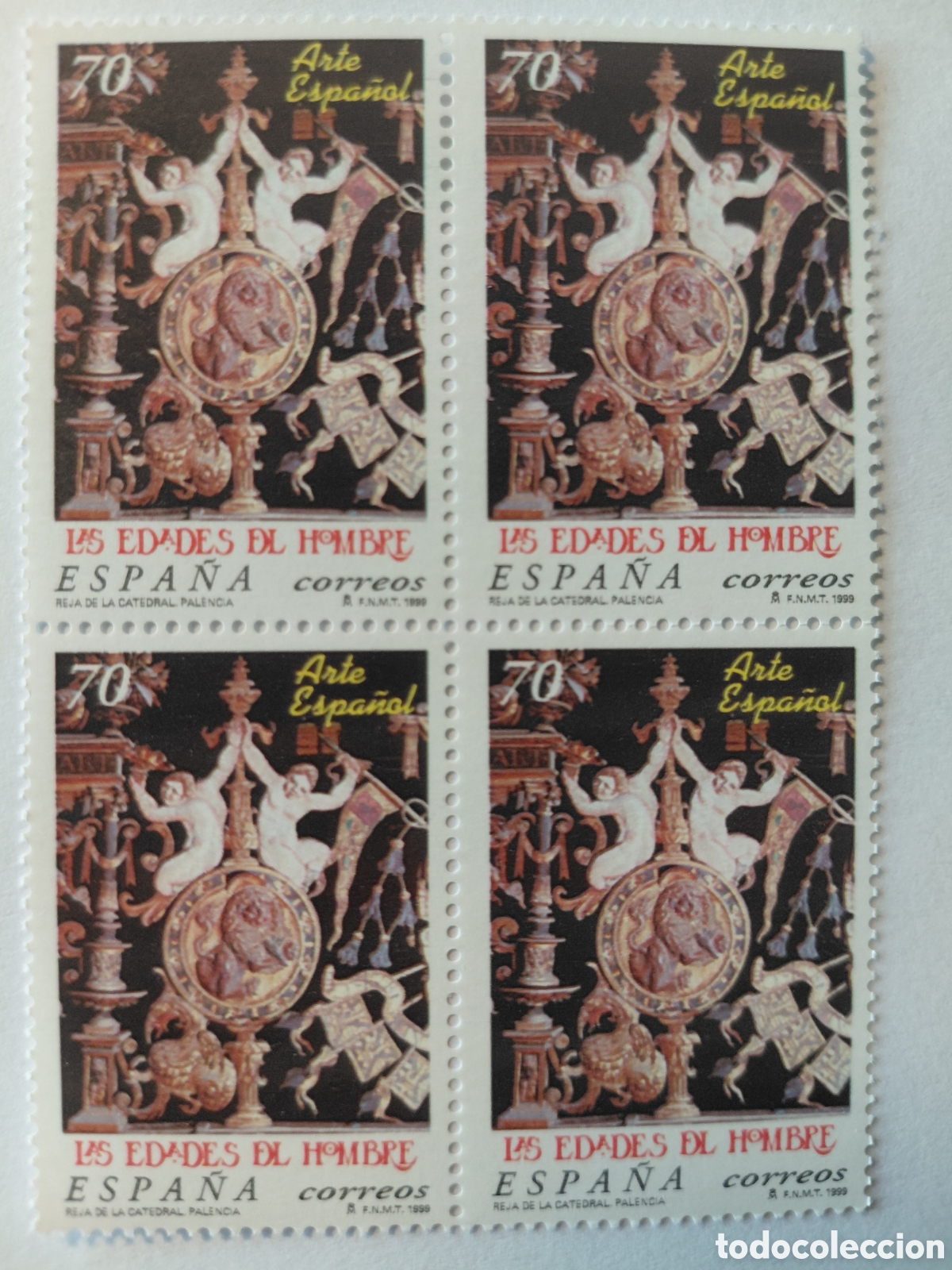 Sellos: Bloque 4x70 pts Las edades del Hombre 1999