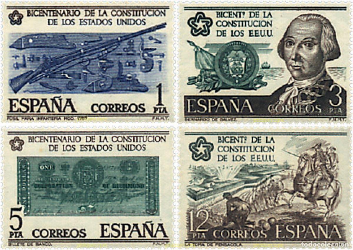 Sellos: 84969 MNH ESPA&Ntilde;A 1976 BICENTENARIO DE LA CONSTITUCION DE LOS ESTADOS UNIDOS