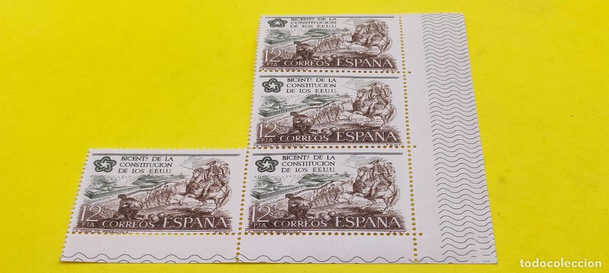 Sellos: Espa&ntilde;a 1976. Edifil 2325. Bicentenario Independencia Estados Unidos. Pensacola. Nuevos. Bloque de 4