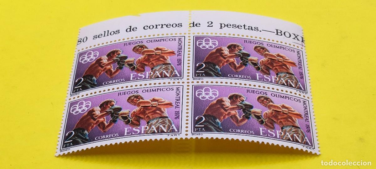 Sellos: Espa&ntilde;a 1976. Edifil 2341. XXI Juegos Ol&iacute;mpicos Montreal. Boxeo. Nuevos. Bloque de 4
