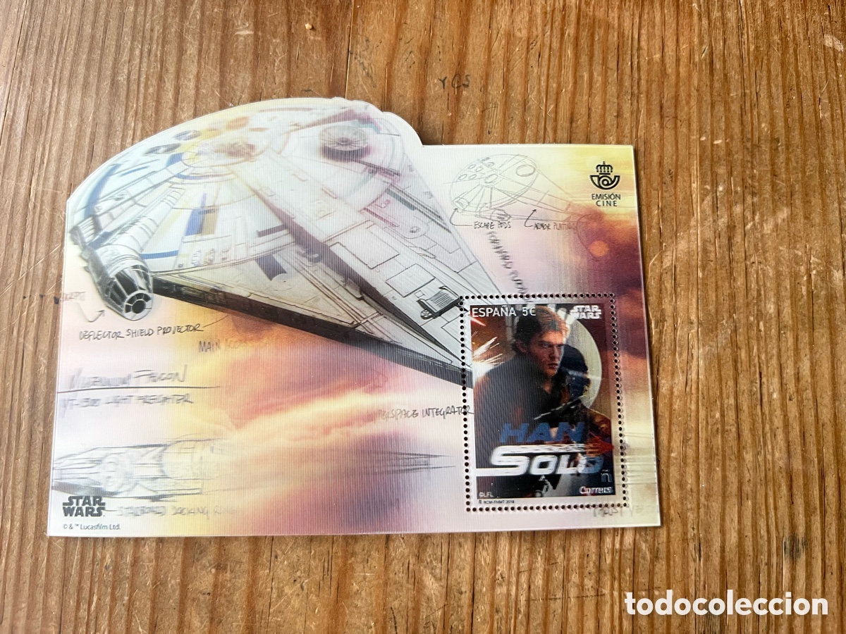 Sellos: R32068 SELLO EDICION LENTICULAR STAR WARS HAN SOLO CHEWBACCA HALCON MILENARIO CINEMA FILM 2018 NUEVO