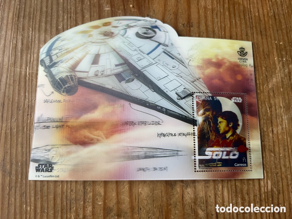 Sellos: R32069 SELLO EDICION LENTICULAR STAR WARS HAN SOLO CHEWBACCA HALCON MILENARIO CINEMA FILM 2018 NUEVO
