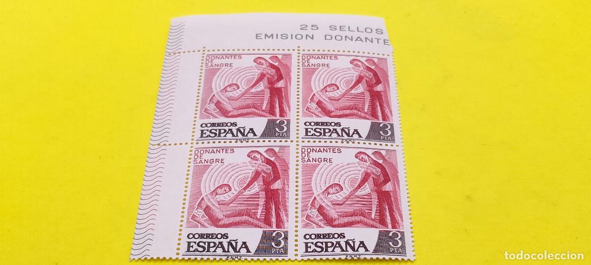 Sellos: Espa&ntilde;a 1976. Edifil 2355. Donantes de sangre. Nuevos. Bloque de 4