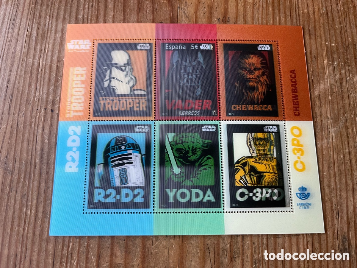 Sellos: R32071 SELLOS EDICION LENTICULAR STAR WARS 2017 GUERRA LA GALAXIAS CHEWBACCA VADER C3P0 YODA NUEVO