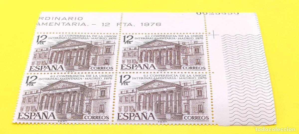 Sellos: Espa&ntilde;a 1976. Edifil 2359. LXIII Conferencia Uni&oacute;n Interparlamentaria. C.Diputad. Nuevos. Bloque de 4