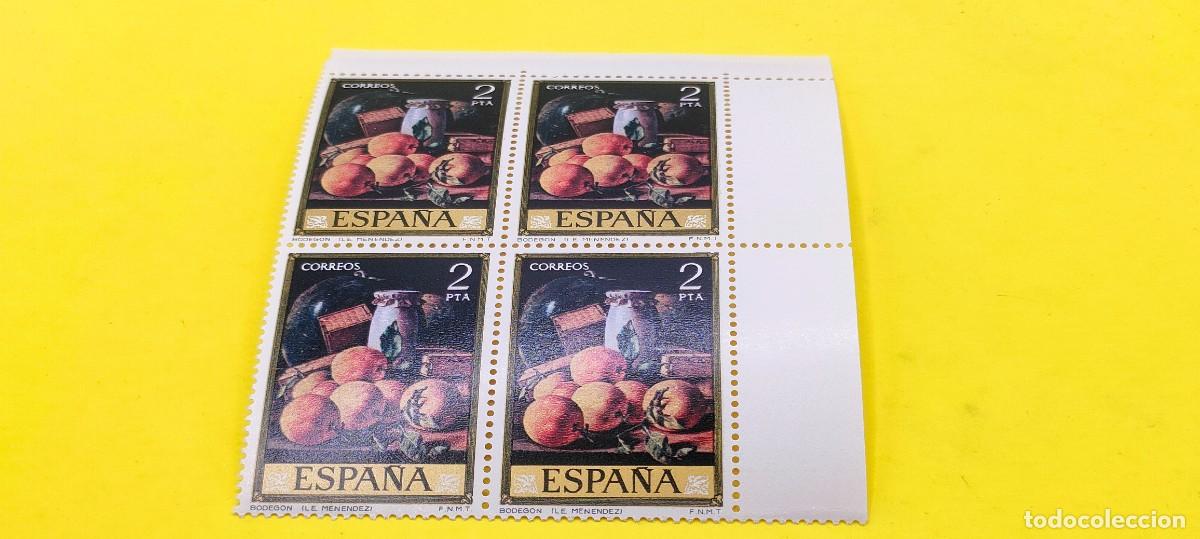 Sellos: Espa&ntilde;a 1976. Edifil 2361. Luis Eugenio Men&eacute;ndez. D&iacute;a del Sello. Bodeg&oacute;n. Nuevos. Bloque de 4