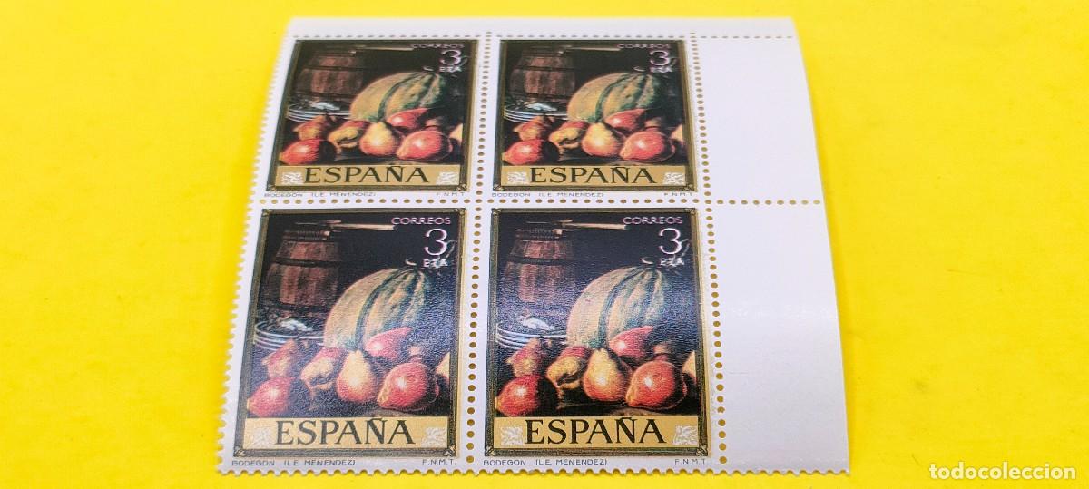 Sellos: Espa&ntilde;a 1976. Edifil 2362. Luis Eugenio Men&eacute;ndez. D&iacute;a del Sello. Bodeg&oacute;n. Nuevos. Bloque de 4
