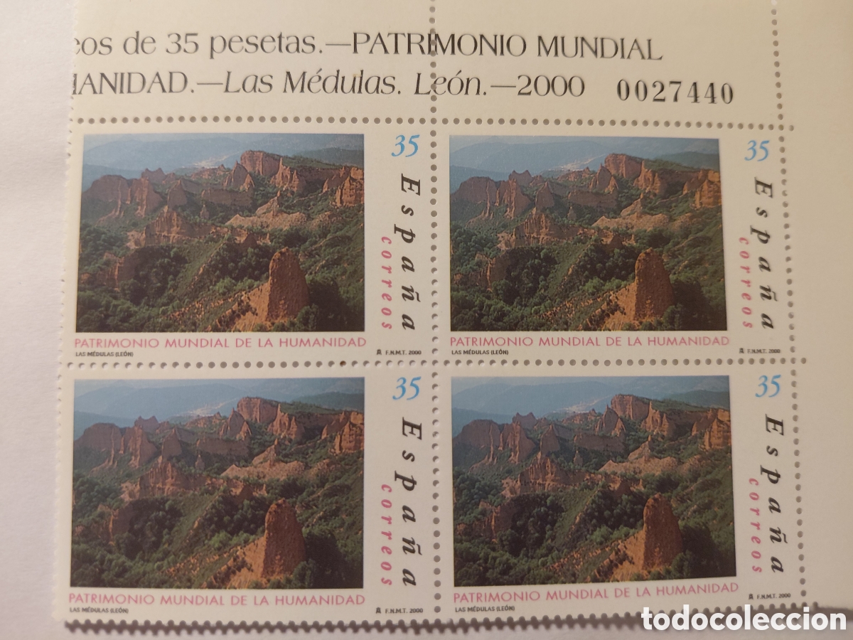 Sellos: Bloque 4x35 pts Las m&eacute;dulas Le&oacute;n 2000