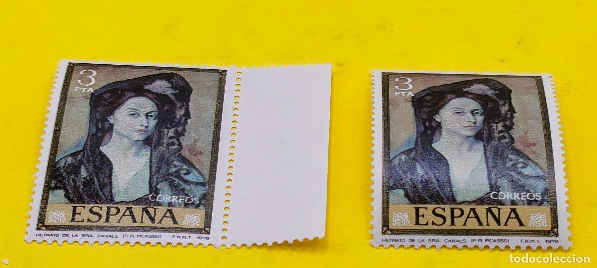 Sellos: Espa&ntilde;a 1978. Edifil 2481. Pablo Ruiz Picasso. Retrato de la Se&ntilde;ora Canals. Nuevos. 2 sueltos