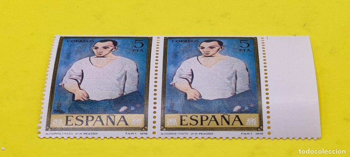 Sellos: Espa&ntilde;a 1978. Edifil 2482. Pablo Ruiz Picasso. Autorretrato. Nuevos. Bloque de 2
