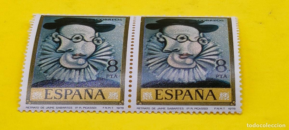 Sellos: Espa&ntilde;a 1978. Edifil 2483. Pablo Ruiz Picasso. Retrato de Jaime Sabart&eacute;s. Nuevos. Bloque de 2