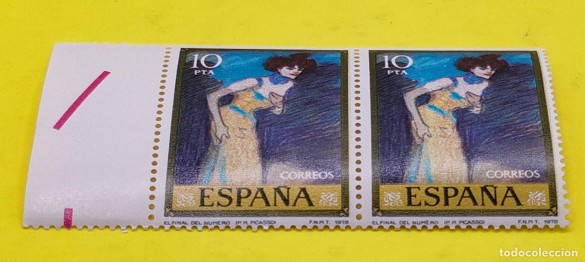 Sellos: Espa&ntilde;a 1978. Edifil 2484. Pablo Ruiz Picasso. El final del n&uacute;mero. Nuevos. Bloque de 2