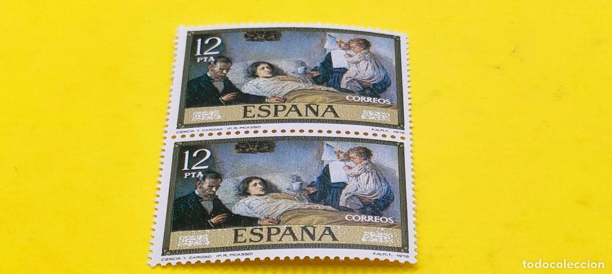 Sellos: Espa&ntilde;a 1978. Edifil 2485. Pablo Ruiz Picasso. Ciencia y caridad. Nuevos. Bloque de 2