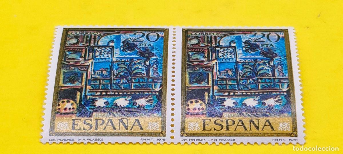 Sellos: Espa&ntilde;a 1978. Edifil 2487. Pablo Ruiz Picasso. Los Pichones. Nuevos. Bloque de 2