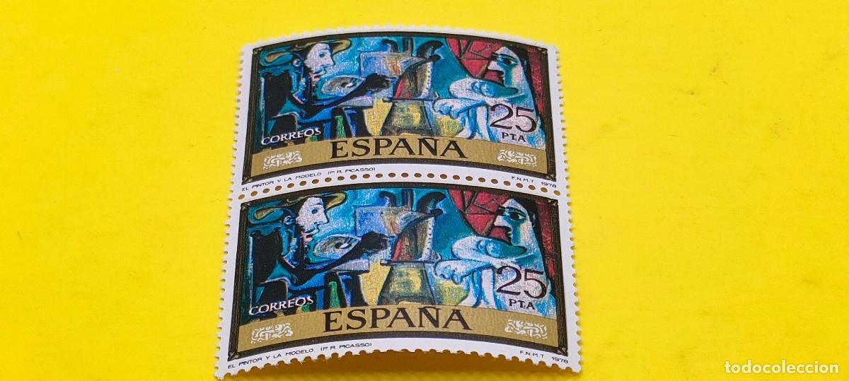 Sellos: Espa&ntilde;a 1978. Edifil 2488. Pablo Ruiz Picasso. El pintor y la modelo. Nuevos. Bloque de 2