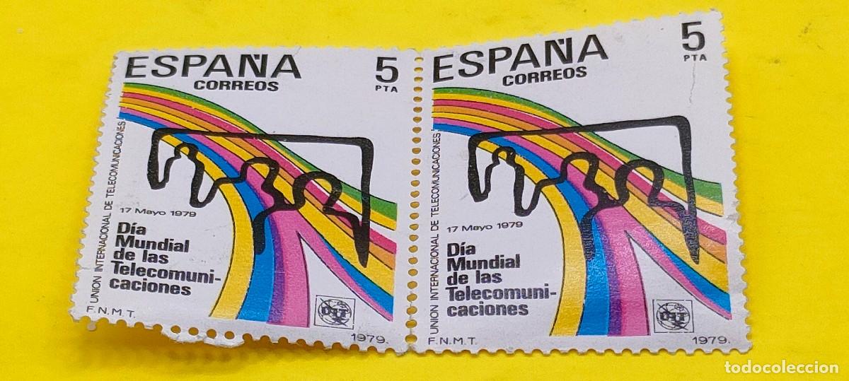 Sellos: Espa&ntilde;a 1979. Edifil 2522. D&iacute;a Mundial de las Telecomunicaciones. Tel. Universal. Nuevos. Bloque de 2