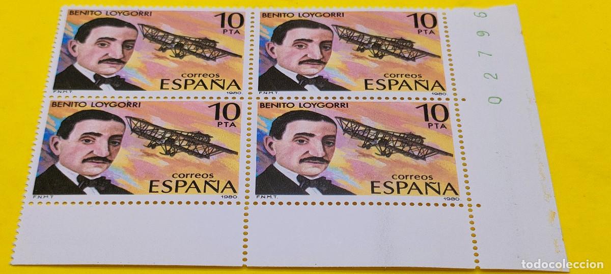 Sellos: Espa&ntilde;a 1980. Edifil 2596. Pioneros de la aviaci&oacute;n. Benito Loygorri Pimentel. Nuevos. Bloque de 4