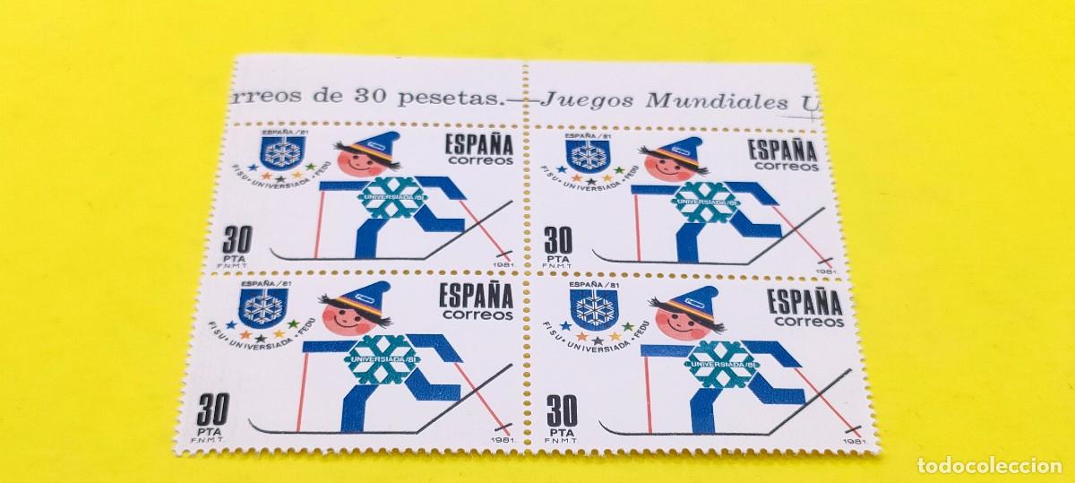 Sellos: Espa&ntilde;a 1981. Edifil 2608. J. mundiales universitarios invierno. UNIVERSIADA'81 . Nuevos. Bloque de 4