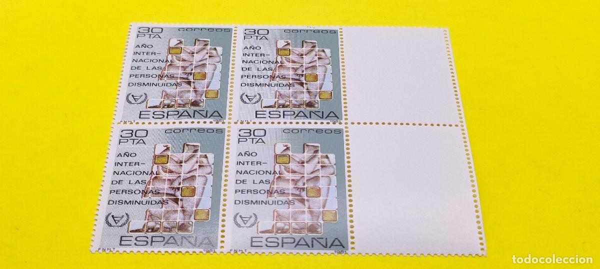 Sellos: Espa&ntilde;a 1981. Edifil 2612. A&ntilde;o internacional de las personas disminuidas. Nuevos. Bloque de 4