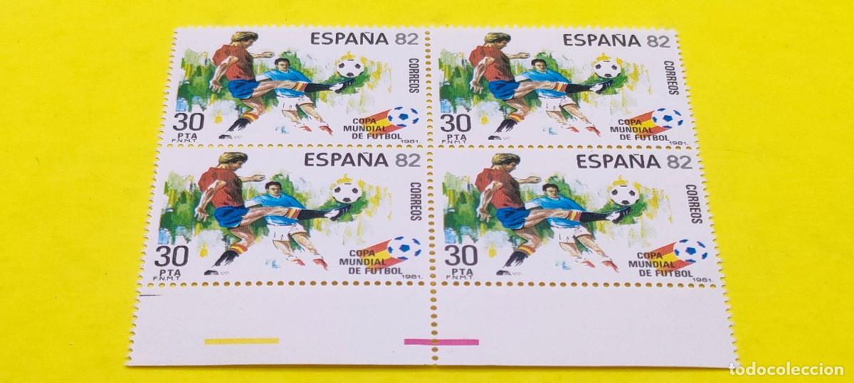 Sellos: Espa&ntilde;a 1981. Edifil 2614. Copa Mundial de F&uacute;tbol. ESPA&Ntilde;A'82. Nuevos. Bloque de 4