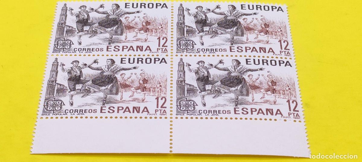Sellos: Espa&ntilde;a 1981. Edifil 2615. Europa-CEPT. Jota aragonesa. Nuevos. Bloque de 4