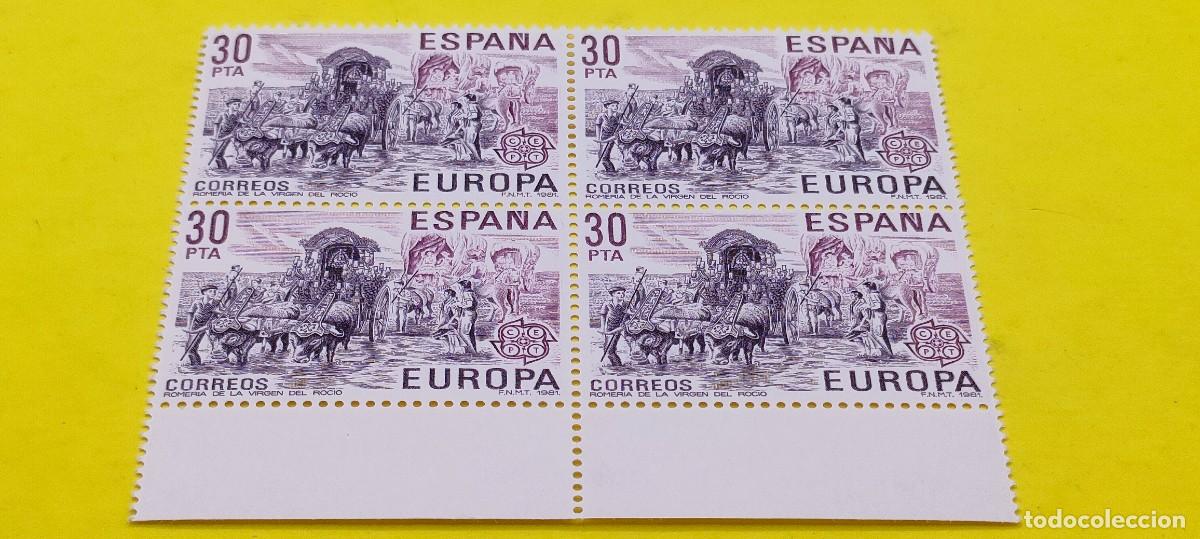 Sellos: Espa&ntilde;a 1981. Edifil 2616. Europa-CEPT. Romer&iacute;a de la Virgen del Roc&iacute;o. Nuevos. Bloque de 4