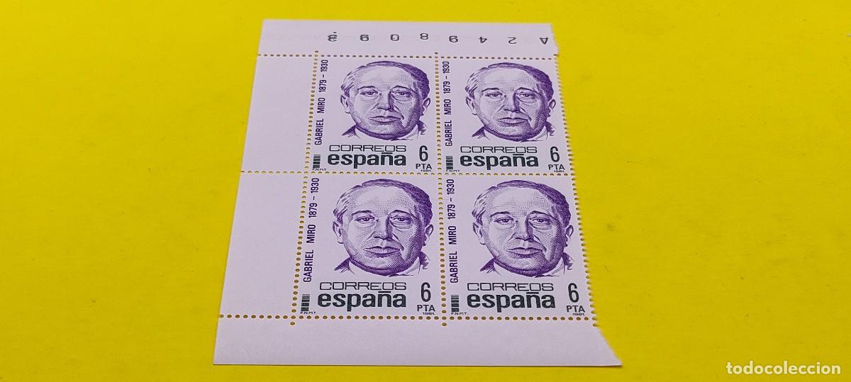 Sellos: Espa&ntilde;a 1981. Edifil 2618. Centenarios. Gabriel Mir&oacute;. Nuevos. Bloque de 4
