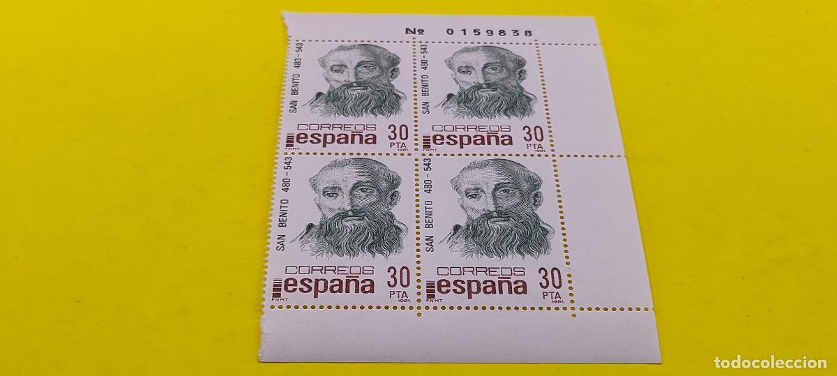 Sellos: Espa&ntilde;a 1981. Edifil 2620. Centenarios. San Benito. Nuevos. Bloque de 4