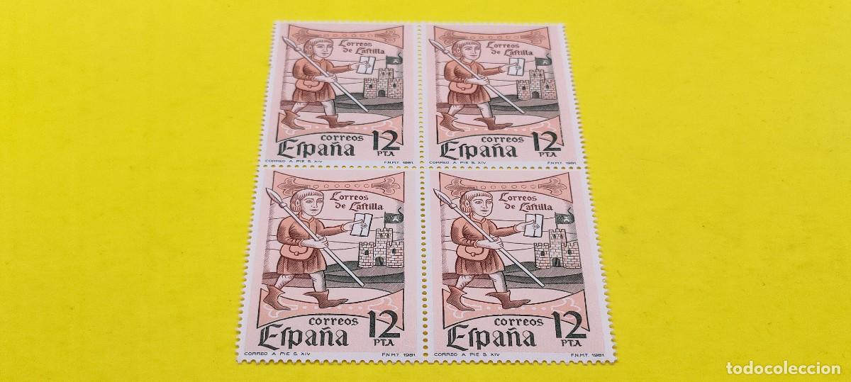 Sellos: Espa&ntilde;a 1981. Edifil 2621. D&iacute;a del Sello. Correos de Castilla. Nuevos. Bloque de 4